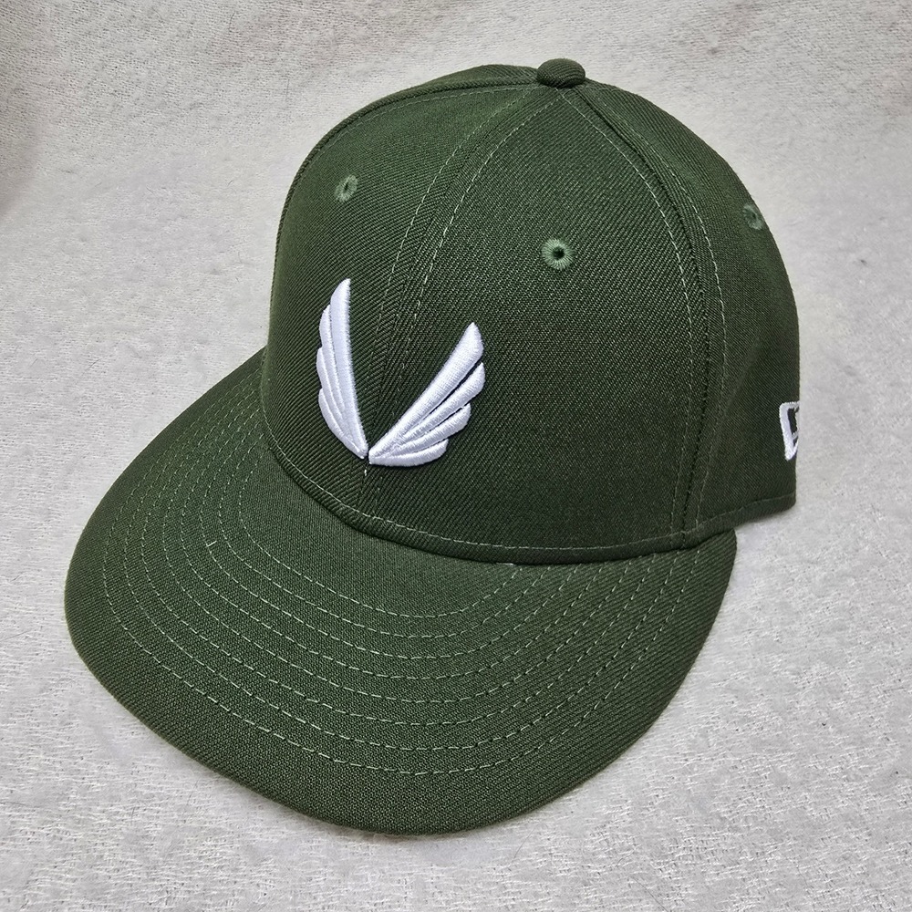 ASRV New Era 59FIFTY Hat Mens 7 1/8 Green Wing Logo Fitted Cap